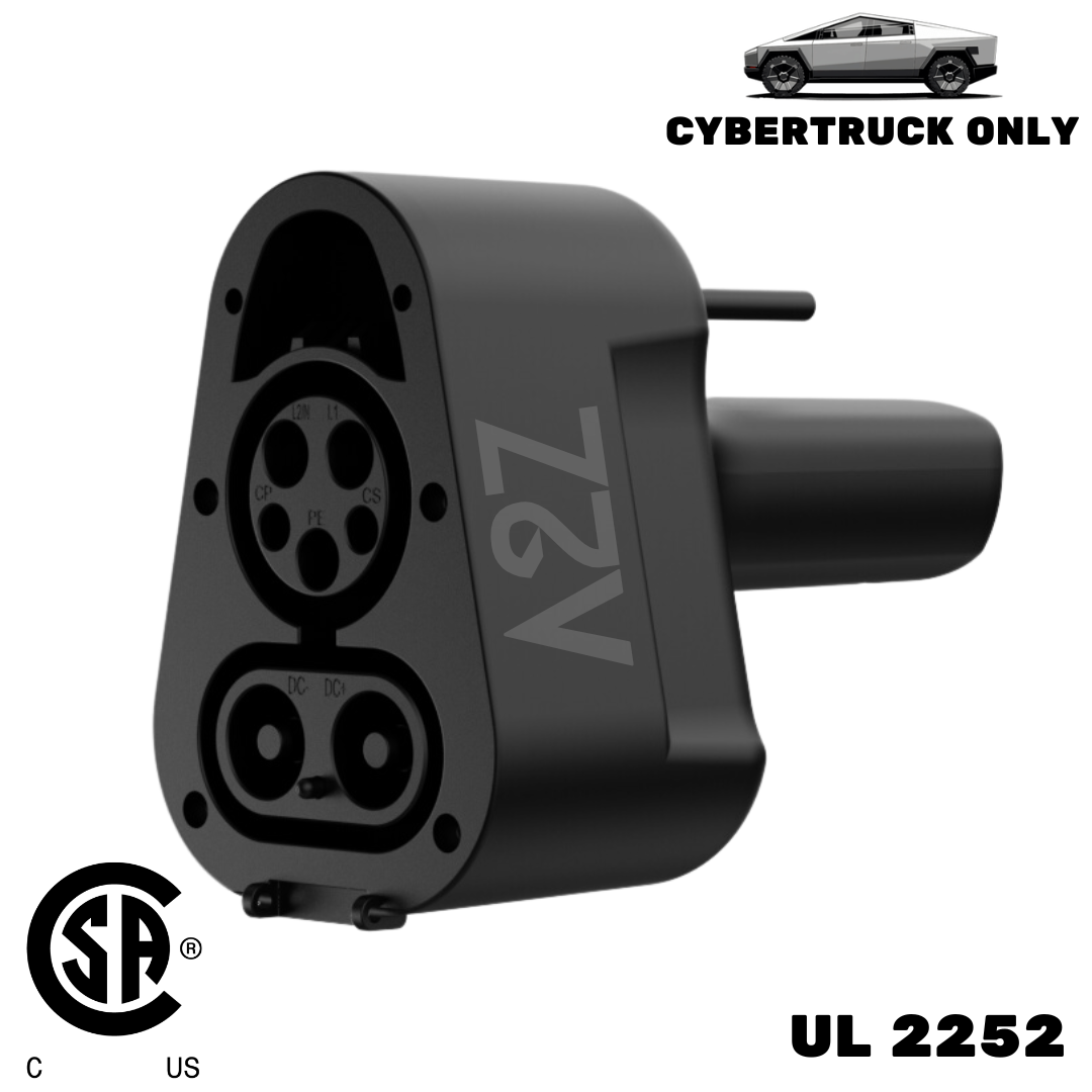 A2Z Thunderstorm Max CCS1 to NACS DC adapter for Cybertruck, front view