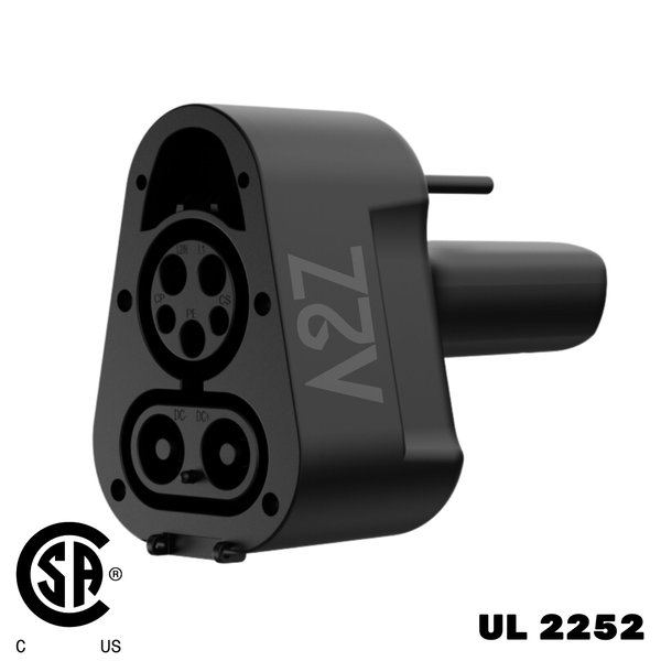 A2Z Thunderstorm CCS1 to NACS DC adapter, front view