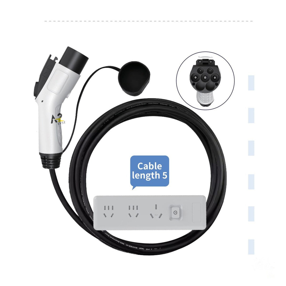 A2Z EVSE GB/T Discharge Gun + Power Strip — product photo