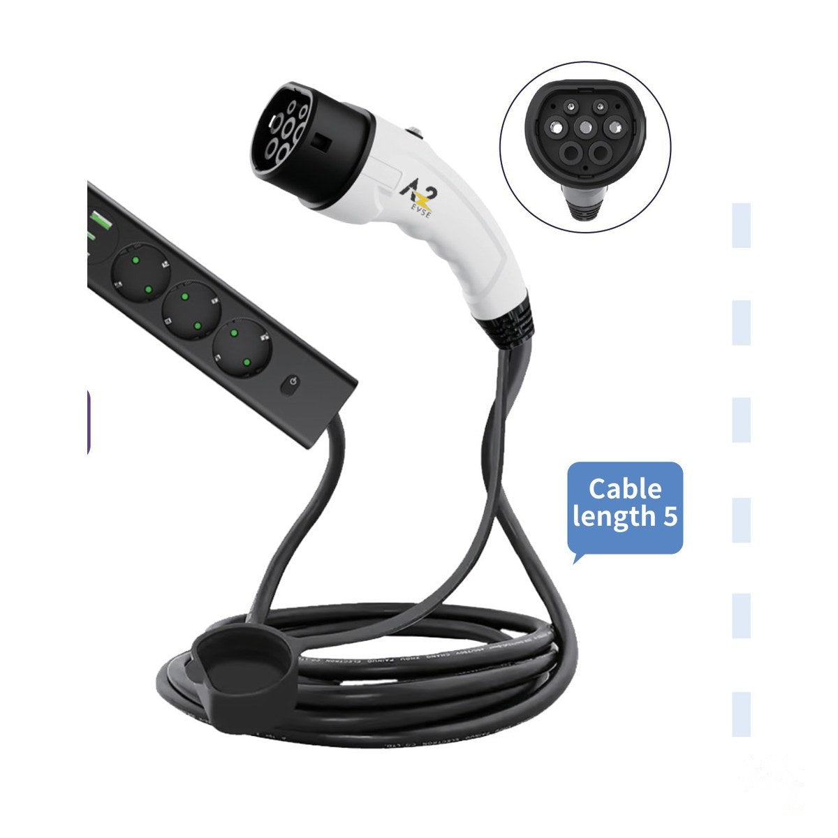 A2Z EVSE Type 2 Discharge Gun + Power Strip — product photo